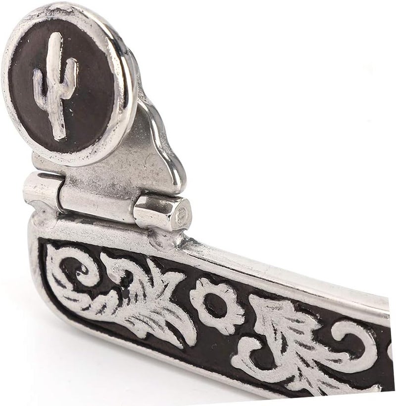 woobles Stainless Steel West Cowboy Exquisite Pattern Horse Boot Spurs Decoration with Gear for Equestrian Competition Entertainment - Image 3